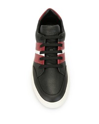 Baskets basses en cuir imprimées noires Bally