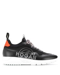 Baskets basses en cuir imprimées noires Hogan