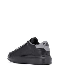 Baskets basses en cuir imprimées noires Karl Lagerfeld