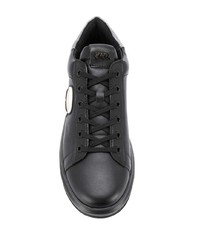 Baskets basses en cuir imprimées noires Karl Lagerfeld