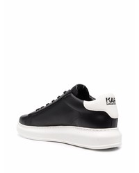 Baskets basses en cuir imprimées noires Karl Lagerfeld