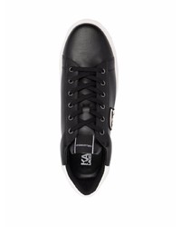 Baskets basses en cuir imprimées noires Karl Lagerfeld