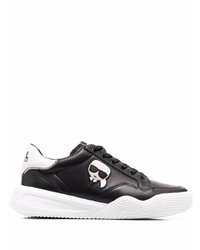 Baskets basses en cuir imprimées noires Karl Lagerfeld