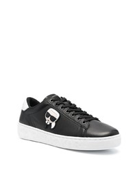 Baskets basses en cuir imprimées noires Karl Lagerfeld