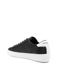 Baskets basses en cuir imprimées noires Karl Lagerfeld