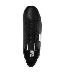 Baskets basses en cuir imprimées noires Karl Lagerfeld