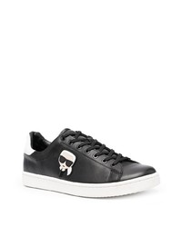 Baskets basses en cuir imprimées noires Karl Lagerfeld