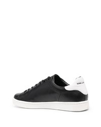 Baskets basses en cuir imprimées noires Karl Lagerfeld