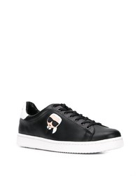 Baskets basses en cuir imprimées noires Karl Lagerfeld