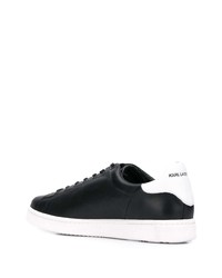 Baskets basses en cuir imprimées noires Karl Lagerfeld