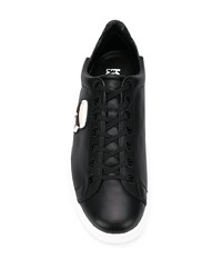 Baskets basses en cuir imprimées noires Karl Lagerfeld