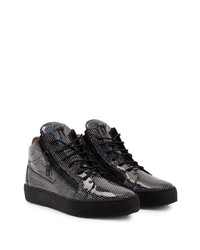 Baskets basses en cuir imprimées noires Giuseppe Zanotti