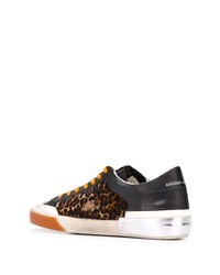 Baskets basses en cuir imprimées noires Golden Goose