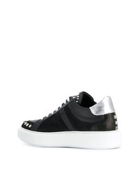 Baskets basses en cuir imprimées noires Philipp Plein