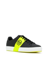 Baskets basses en cuir imprimées noires Philipp Plein