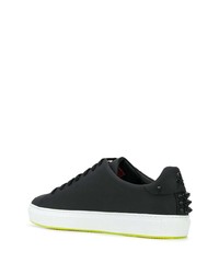 Baskets basses en cuir imprimées noires Philipp Plein