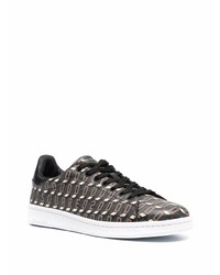 Baskets basses en cuir imprimées noires DSQUARED2