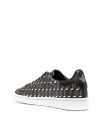 Baskets basses en cuir imprimées noires DSQUARED2