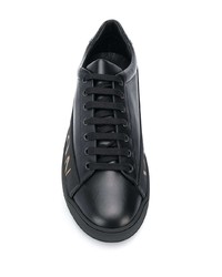 Baskets basses en cuir imprimées noires Versace Collection