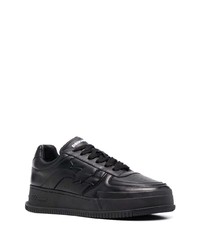 Baskets basses en cuir imprimées noires DSQUARED2