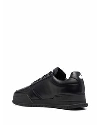 Baskets basses en cuir imprimées noires DSQUARED2