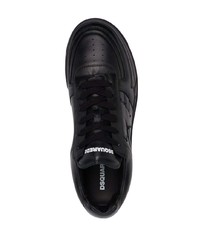 Baskets basses en cuir imprimées noires DSQUARED2