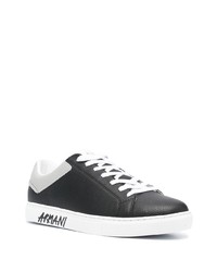 Baskets basses en cuir imprimées noires Armani Exchange