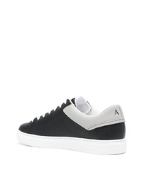 Baskets basses en cuir imprimées noires Armani Exchange