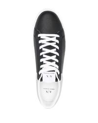 Baskets basses en cuir imprimées noires Armani Exchange