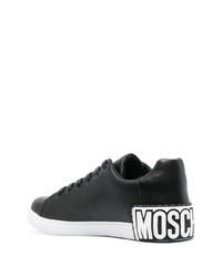 Baskets basses en cuir imprimées noires Moschino