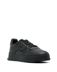 Baskets basses en cuir imprimées noires DSQUARED2