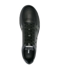 Baskets basses en cuir imprimées noires DSQUARED2