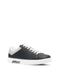 Baskets basses en cuir imprimées noires Armani Exchange