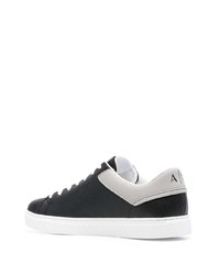 Baskets basses en cuir imprimées noires Armani Exchange