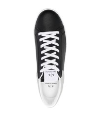 Baskets basses en cuir imprimées noires Armani Exchange