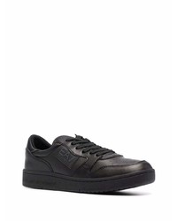 Baskets basses en cuir imprimées noires Ea7 Emporio Armani