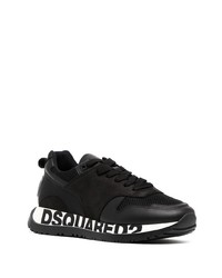 Baskets basses en cuir imprimées noires DSQUARED2