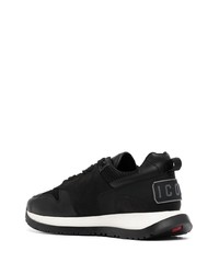 Baskets basses en cuir imprimées noires DSQUARED2