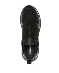 Baskets basses en cuir imprimées noires DSQUARED2