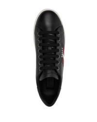 Baskets basses en cuir imprimées noires Bally