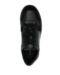 Baskets basses en cuir imprimées noires Calvin Klein Jeans