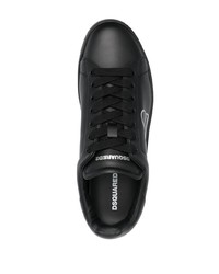 Baskets basses en cuir imprimées noires DSQUARED2