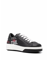 Baskets basses en cuir imprimées noires DSQUARED2