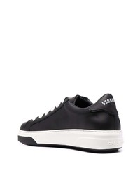 Baskets basses en cuir imprimées noires DSQUARED2