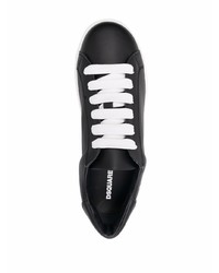 Baskets basses en cuir imprimées noires DSQUARED2