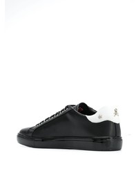 Baskets basses en cuir imprimées noires Philipp Plein