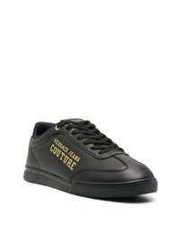 Baskets basses en cuir imprimées noires VERSACE JEANS COUTURE