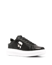 Baskets basses en cuir imprimées noires Karl Lagerfeld