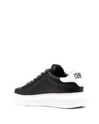 Baskets basses en cuir imprimées noires Karl Lagerfeld