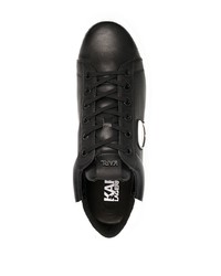 Baskets basses en cuir imprimées noires Karl Lagerfeld